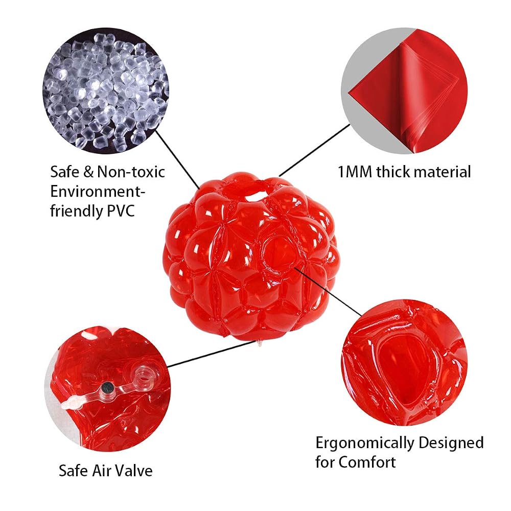 Inflatable Bumper Balls 24 inch for Kids, 2-Pack, Red, view 3