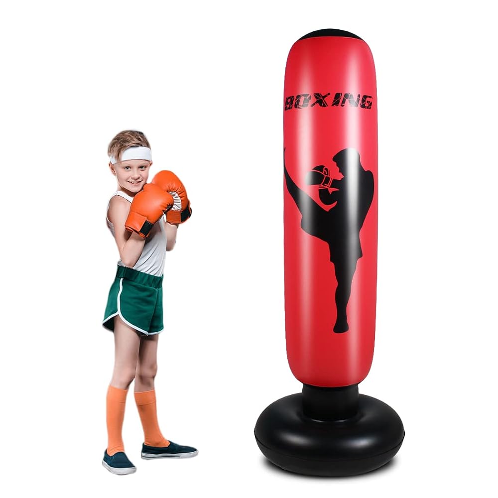 Inflatable Punching Bag 67 inch for Kids, Red, view 3