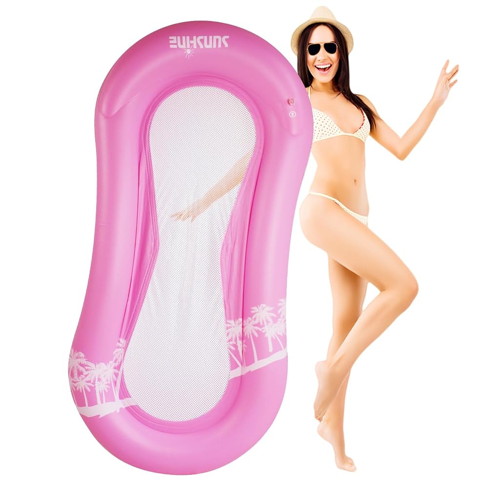 Inflatable Tanning Pool Float for Lake and Beach