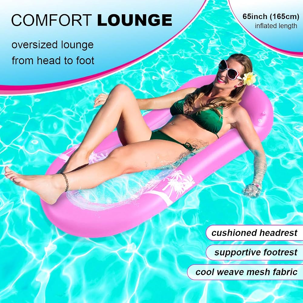 Inflatable Tanning Pool Float for Lake and Beach, view 4