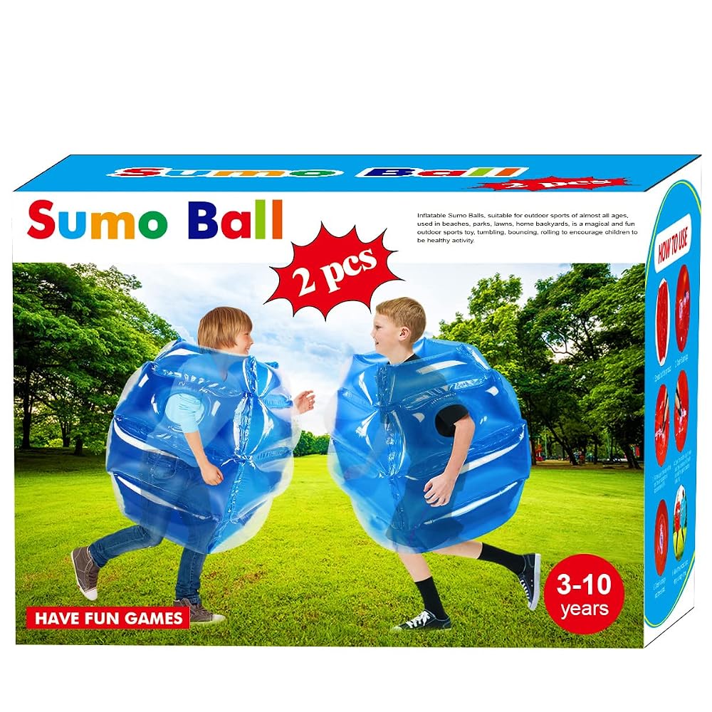 Kids Bumper Bounce Balls 24 inch, 2-Pack, Blue Pair