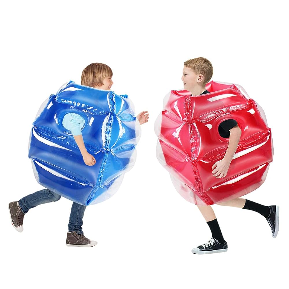 Kids Bumper Bounce Balls 24 inch, 2-Pack, Blue and Red, view 2