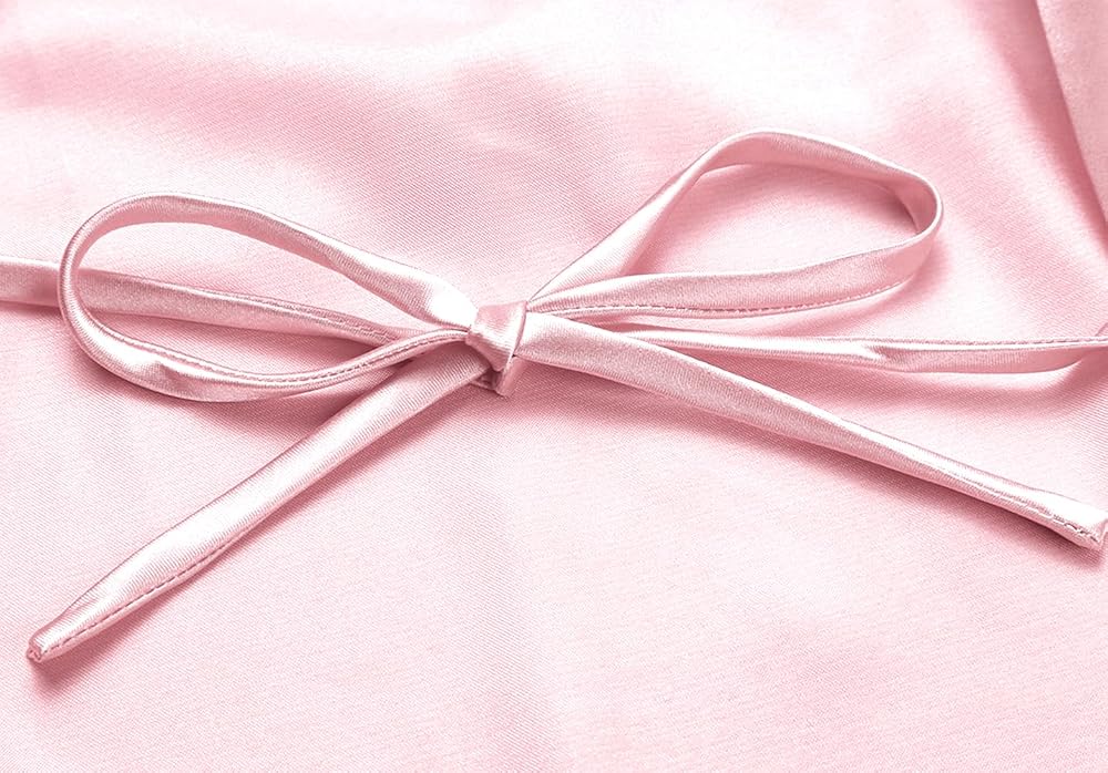 Satin Kimono Robe with Gold Glitter Lettering, view 4