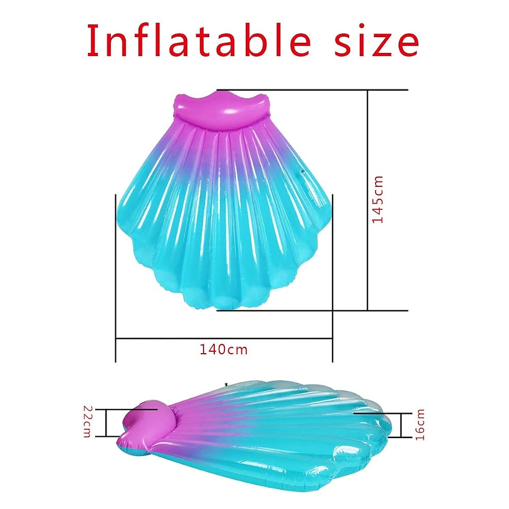 Scallop Shell Pool Float Raft 59 inch, Red, view 4